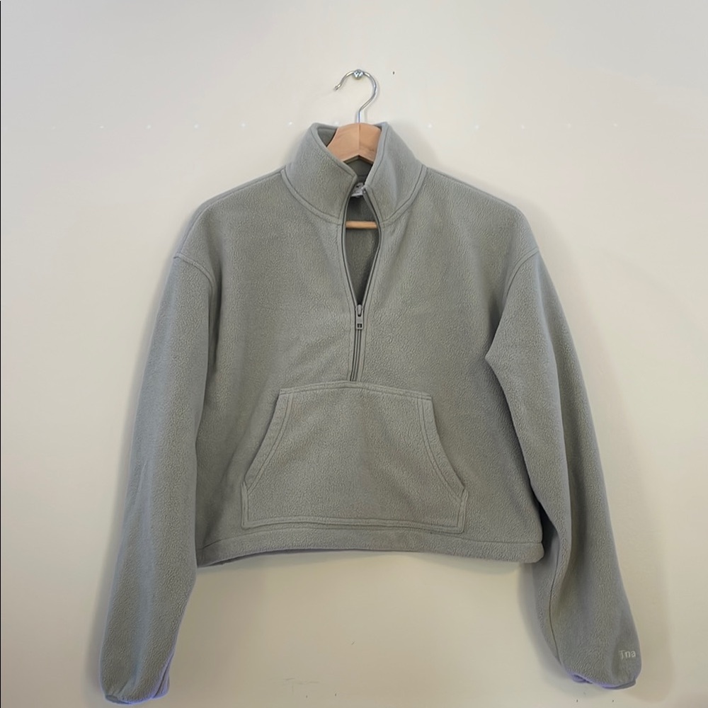 TNA light sage green Quarter-Zip Fleece Pullover